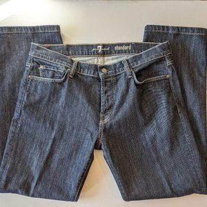 7 For All Mankind Standard Dark Blue Jeans American Flag Patch Mens 38 x 30